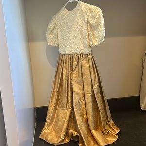 Vintage lace and silk little girls dress. Bridal Flower girl, custom made